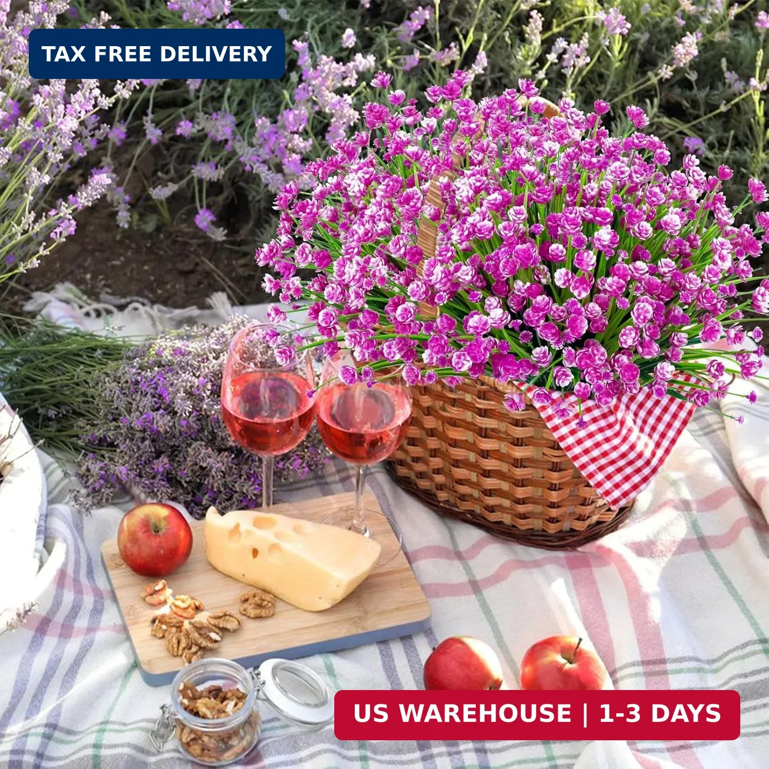 Ouddy Decor 12 Bundles Artificial Flowers for Outdoors UV Resistant Fake Plastic