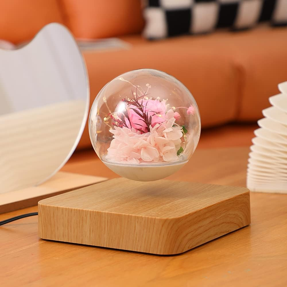 Magnetic Levitating Flower, Forever Flowers Real Eternal Roses, Levitation LED L