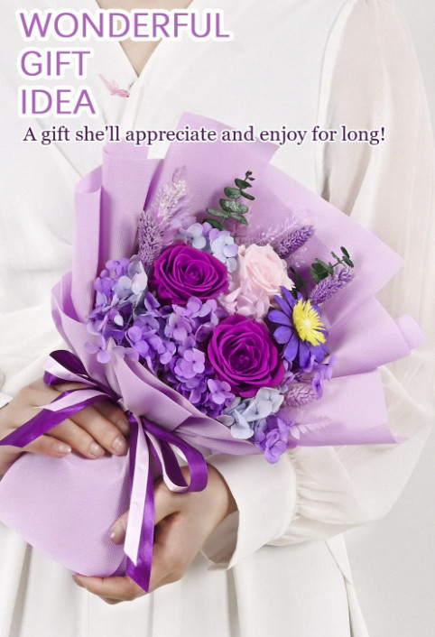 Preserved Flowers for Delivery Prime Forever Flowers Bouquet with Bear Flower Gi