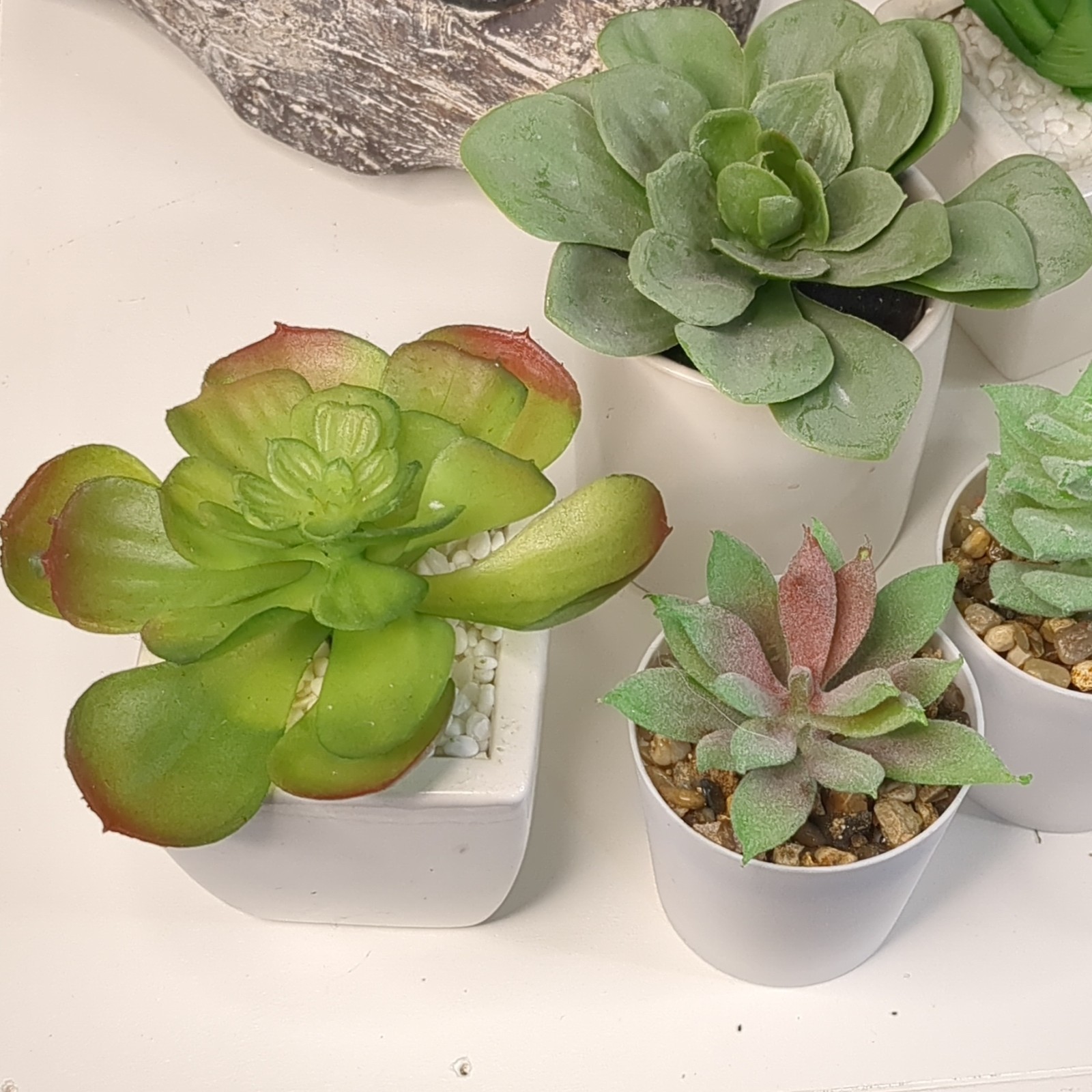 10pc Faux Succulent Plant Lot Artificial Home Office Decor Bundle