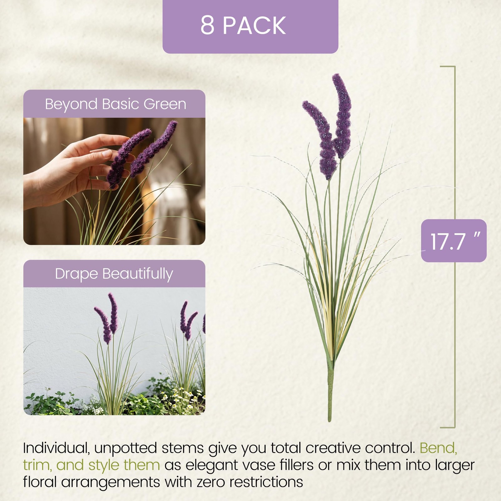 Artificial Veronica Speedwell Stems 17.7in Lavender-inspired Purple – Faux