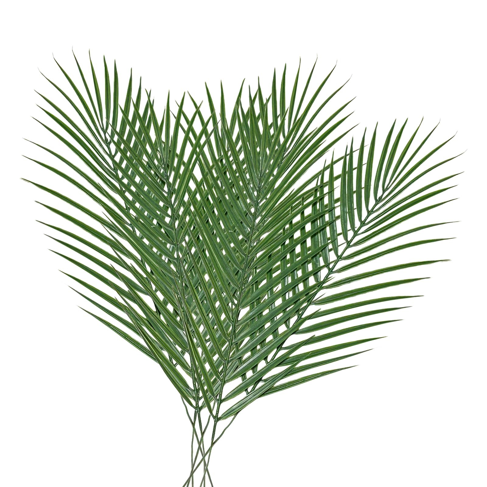 16 PCS Artificial Green Tropical Palm Leaves Faux Ferns 17.7 Inch Home Decor
