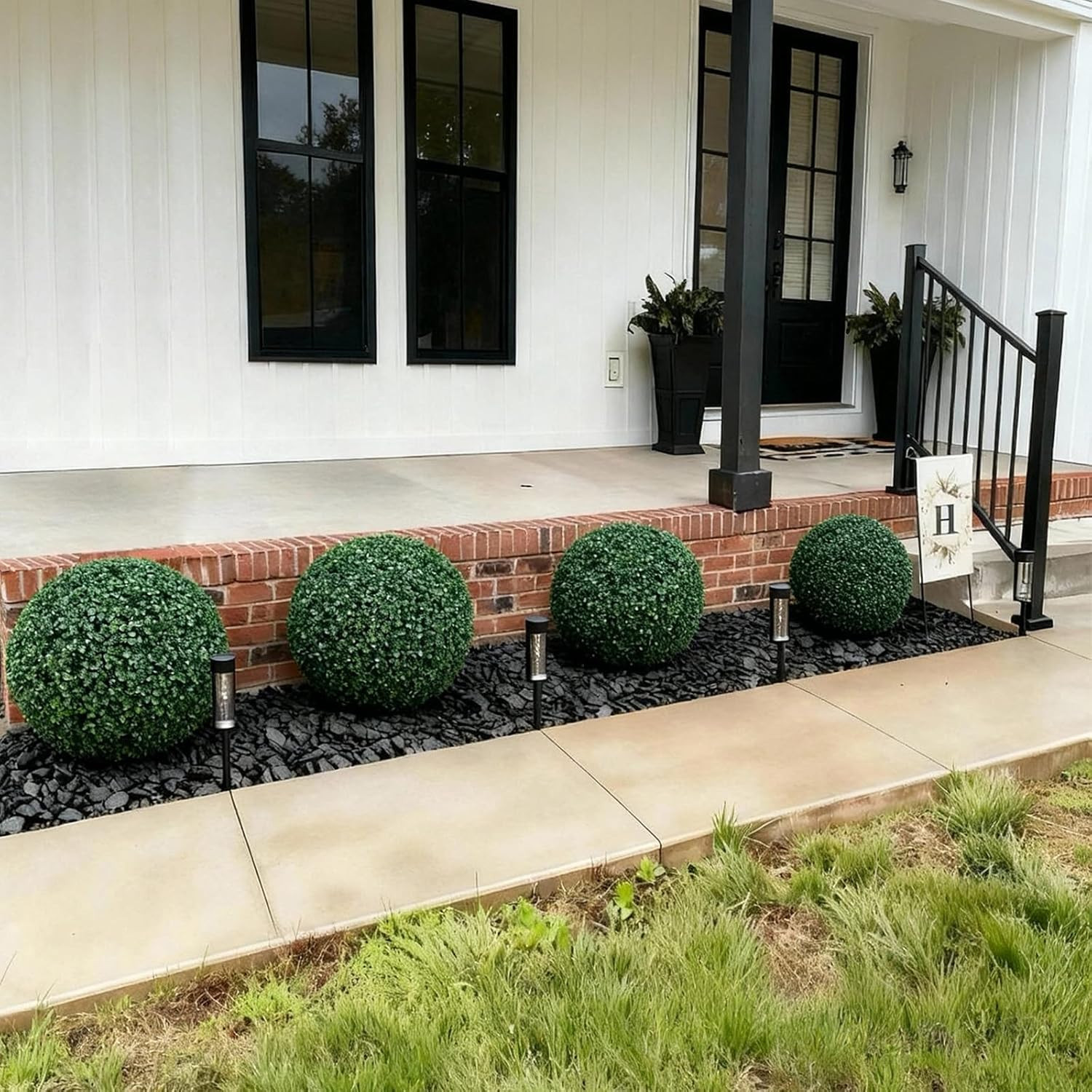 26” UV Resistant Boxwood Ball Topiary – Easy Outdoor Decor for Garden & Patio