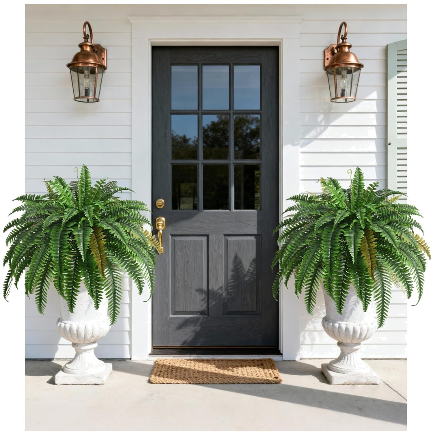 UV Resistant Large Artificial Ferns, 2PC