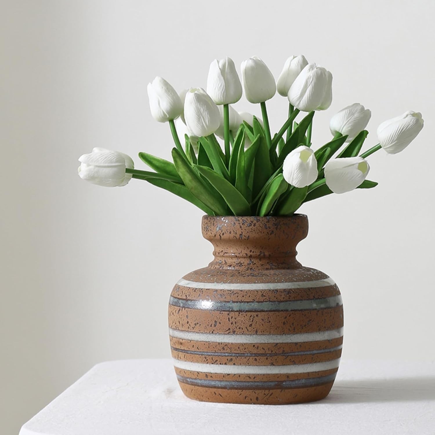 Fake Tulips Flowers for Wedding Party Decor, 30pcs White