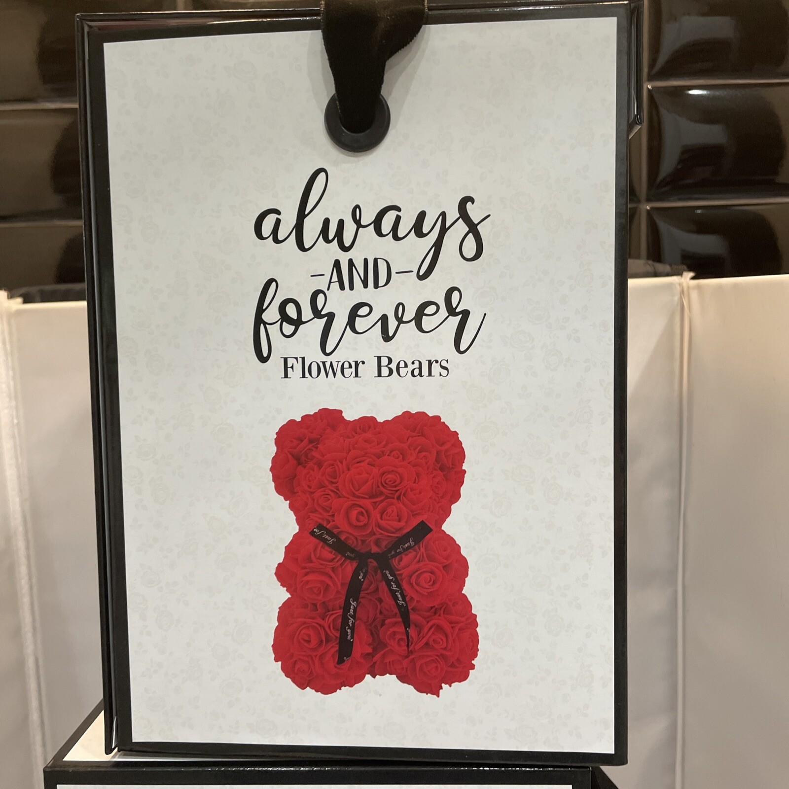 Always And Forever Flower Red Rose Bear With Box Artificial Flowers NEW