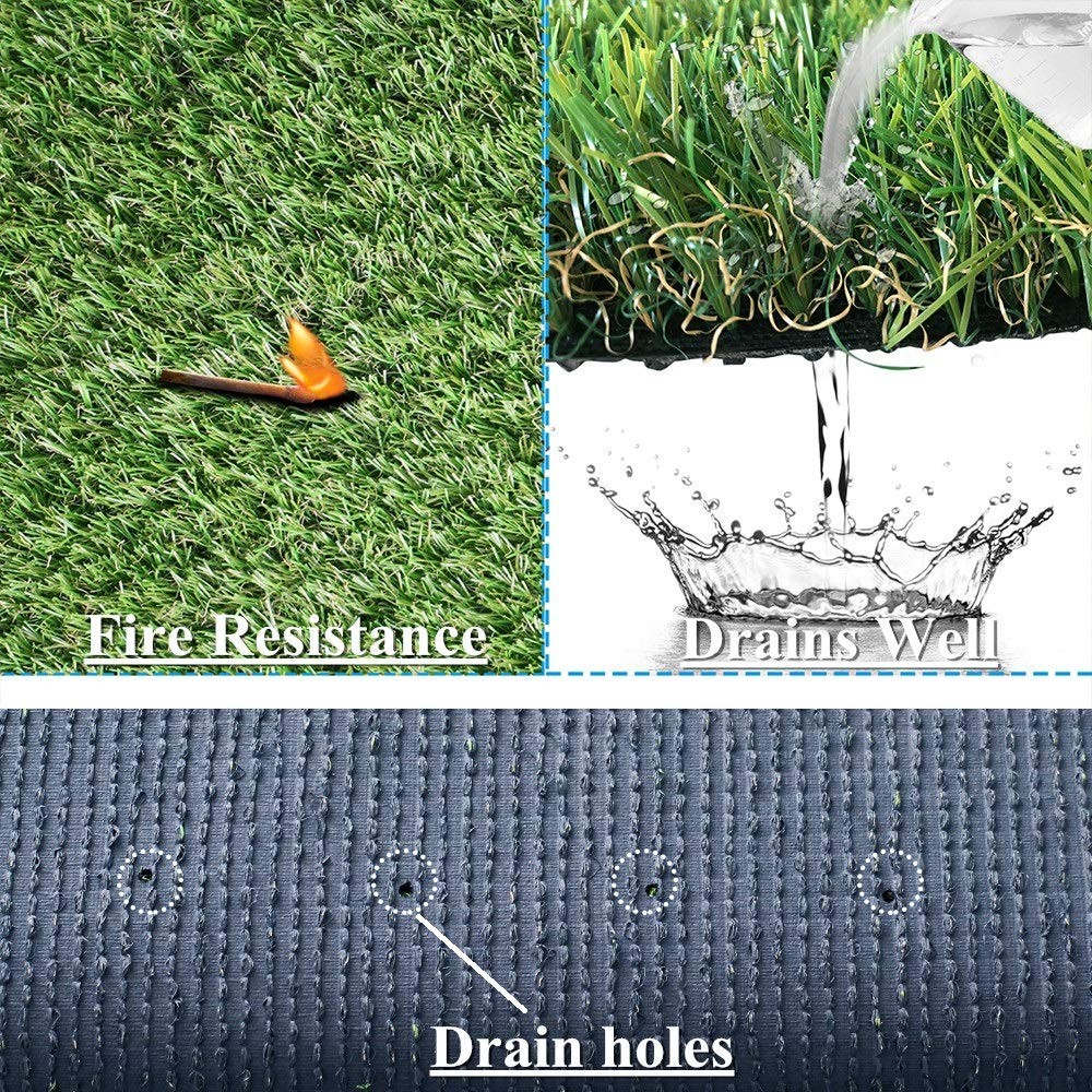 Premium Artificial Turf Grass 4×7 Ft 4-Tone 0.8″ Pile Height, Durable Astrotu…