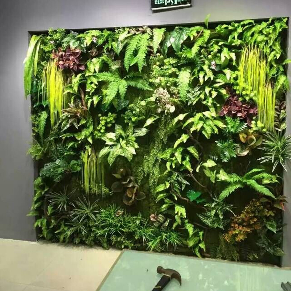 1x Artificial Plastic Grass Leaves Simulation Fake Plant Wall Hanging Home-Decor