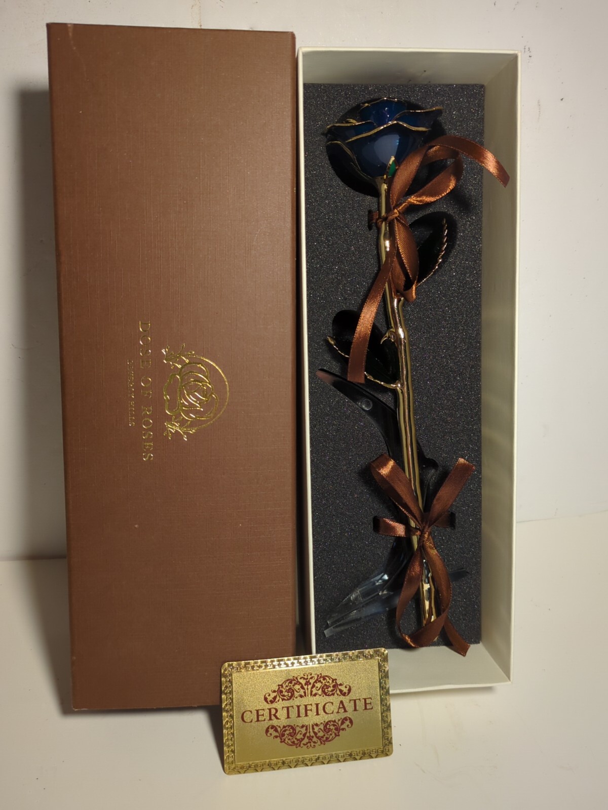 Rose Gold Dipped 24k Real Long Stem Doses Of Roses Beverly Hills Blue