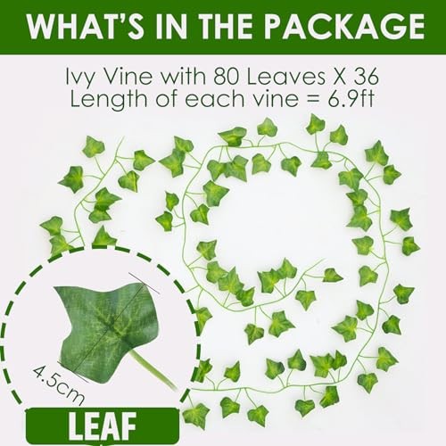 Artificial Ivy Garlands – 36Pack x 83 Inch Length – Realistic Fake 210cm*36