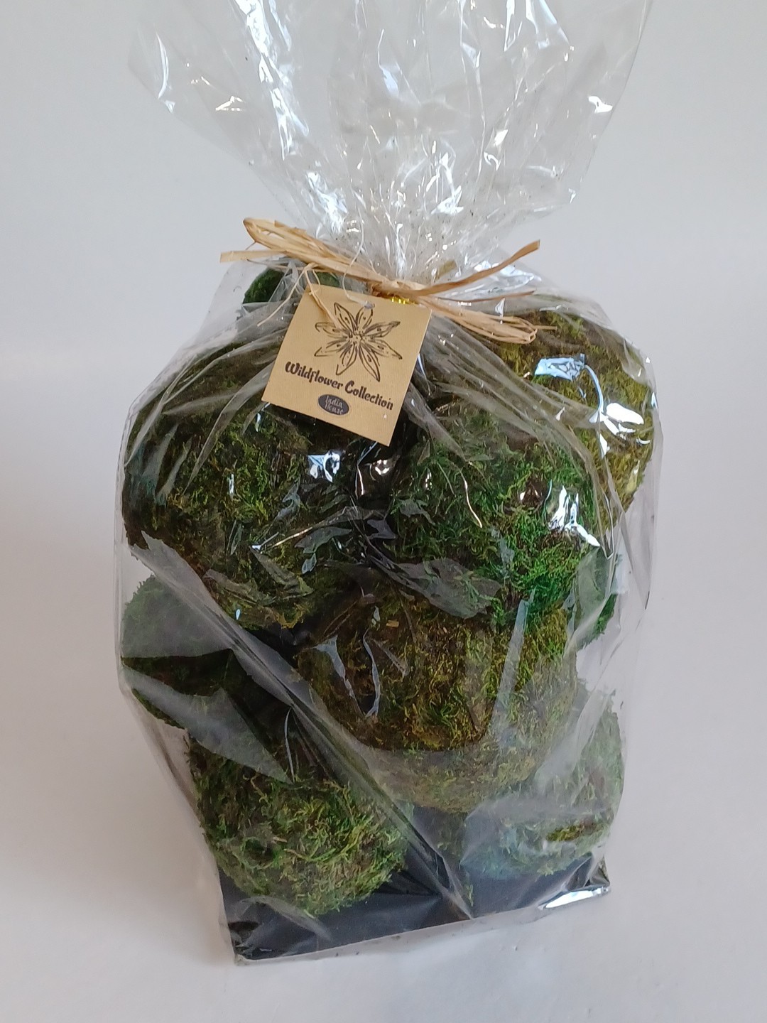 Wildflower Collection 1 Bag Of Decorative Moss Balls, Various Greens & Sizes