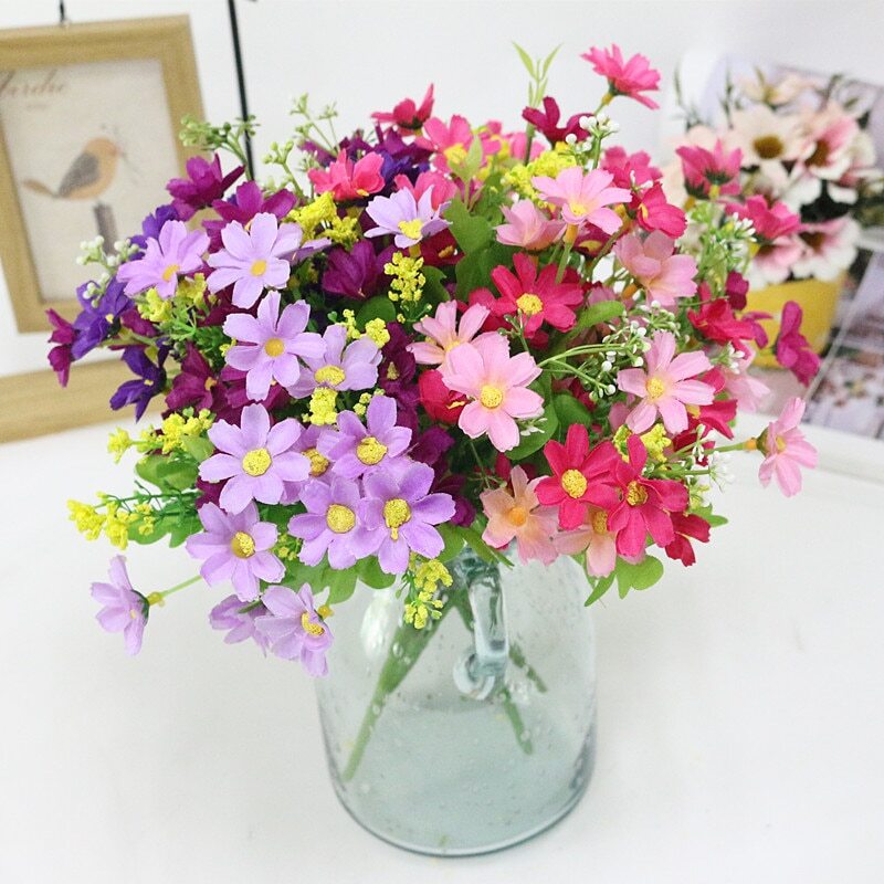 US 4/10pcs Artificial Daisy Improve Home Style Faux Flower Decorate Garden Gifts