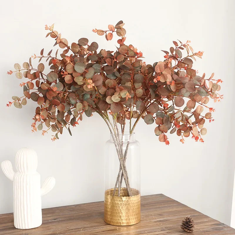 70Cm Autumn Color Eucalyptus Leaf Forest Money Leaf Artificial Plant Wedding Hom