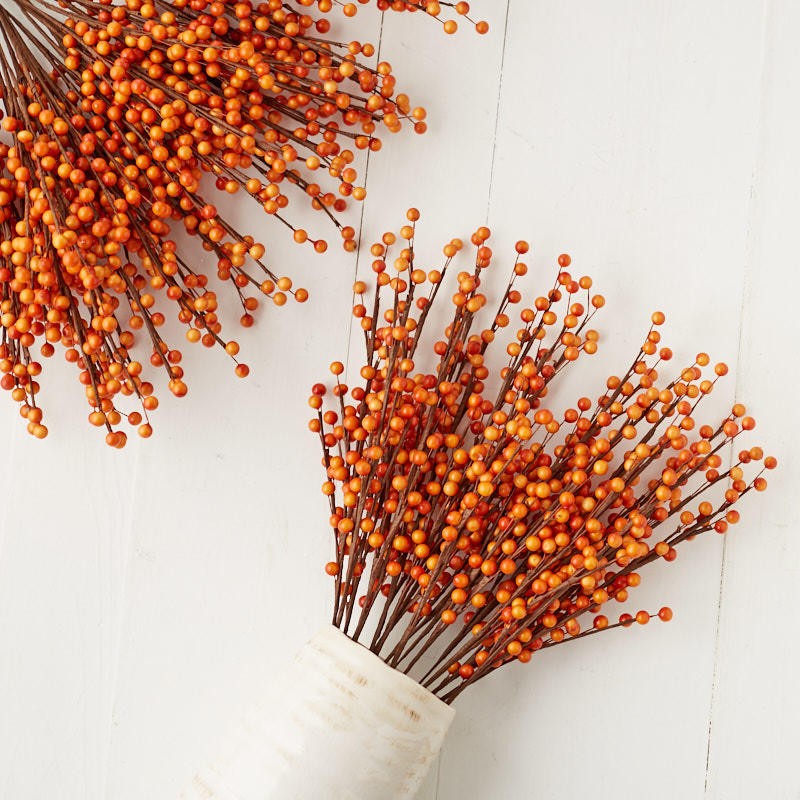 Factory Direct Craft Set of 24 Autumn Orange Artificial Berry 22″ Sprays