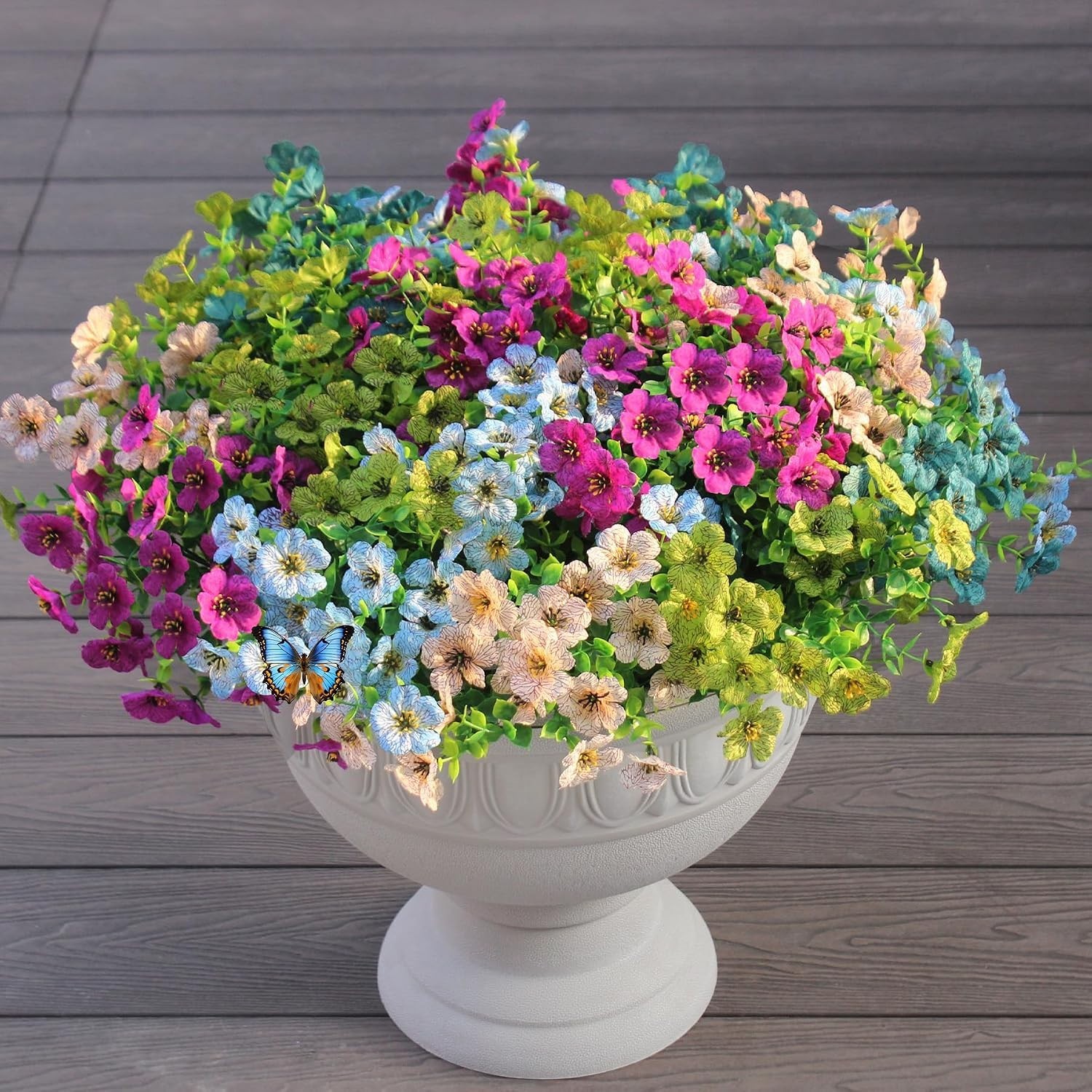16 Bundles of UV Resistant Faux Eucalyptus and Daisy Flowers for Outdoor Eleg…