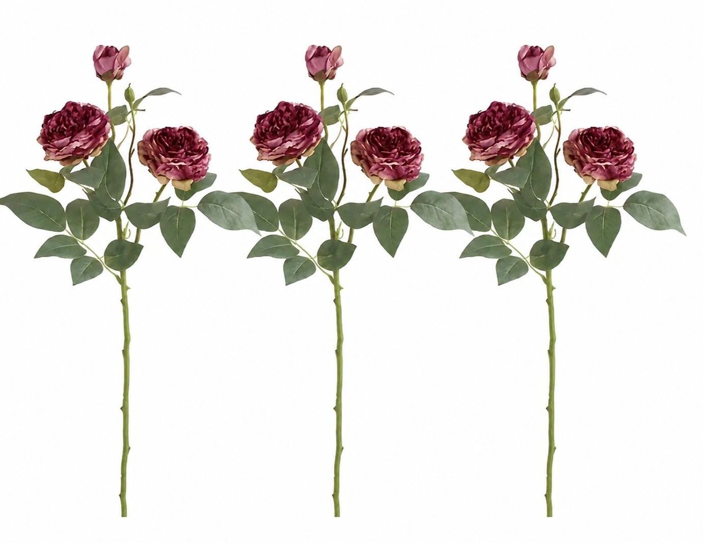 Dusty Mauve Rose Stem Faux Rose Spray Artificial Garden Rose Stem Vintage Mauve