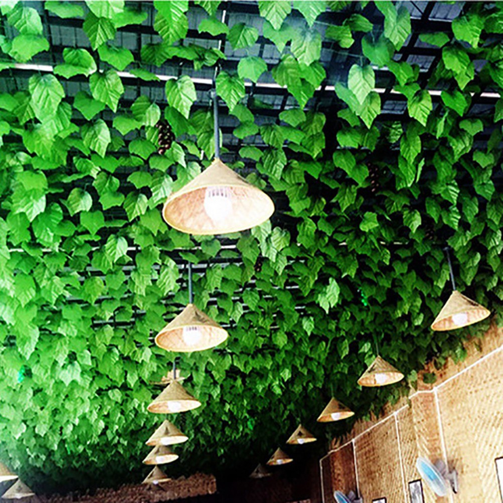12Pcs Reusable Plastic Simulation Plants Faux Green Vine Ideal for Wedding Decor