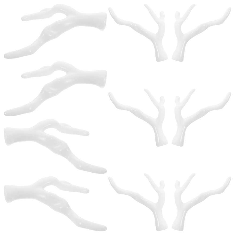 10Pcs Reusable Acrylic Coral Branches Lightweight DIY Hairpin Decor White