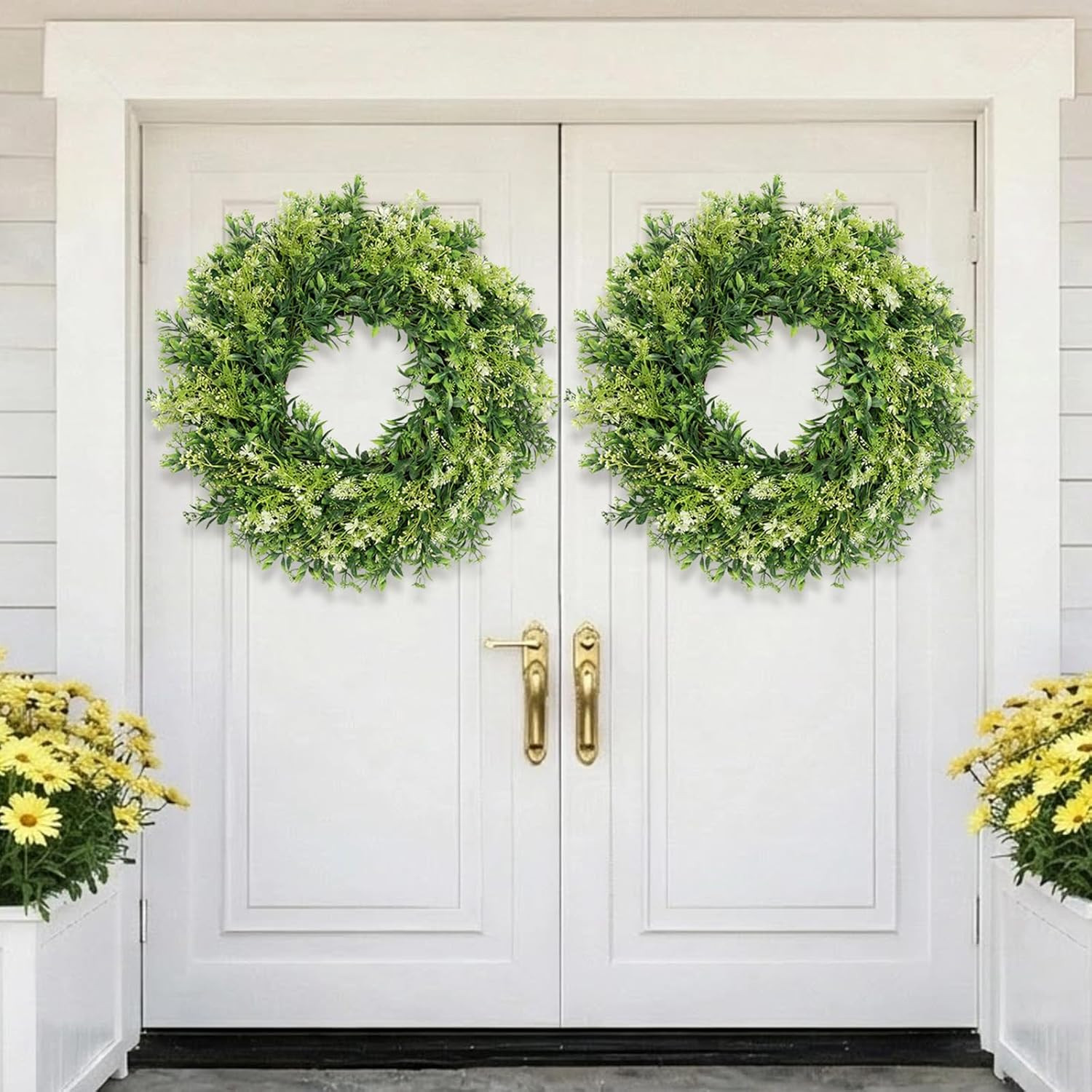 28 Inch Large Eucalyptus Wreaths for Front Door Artificial Green Leaves Greenery