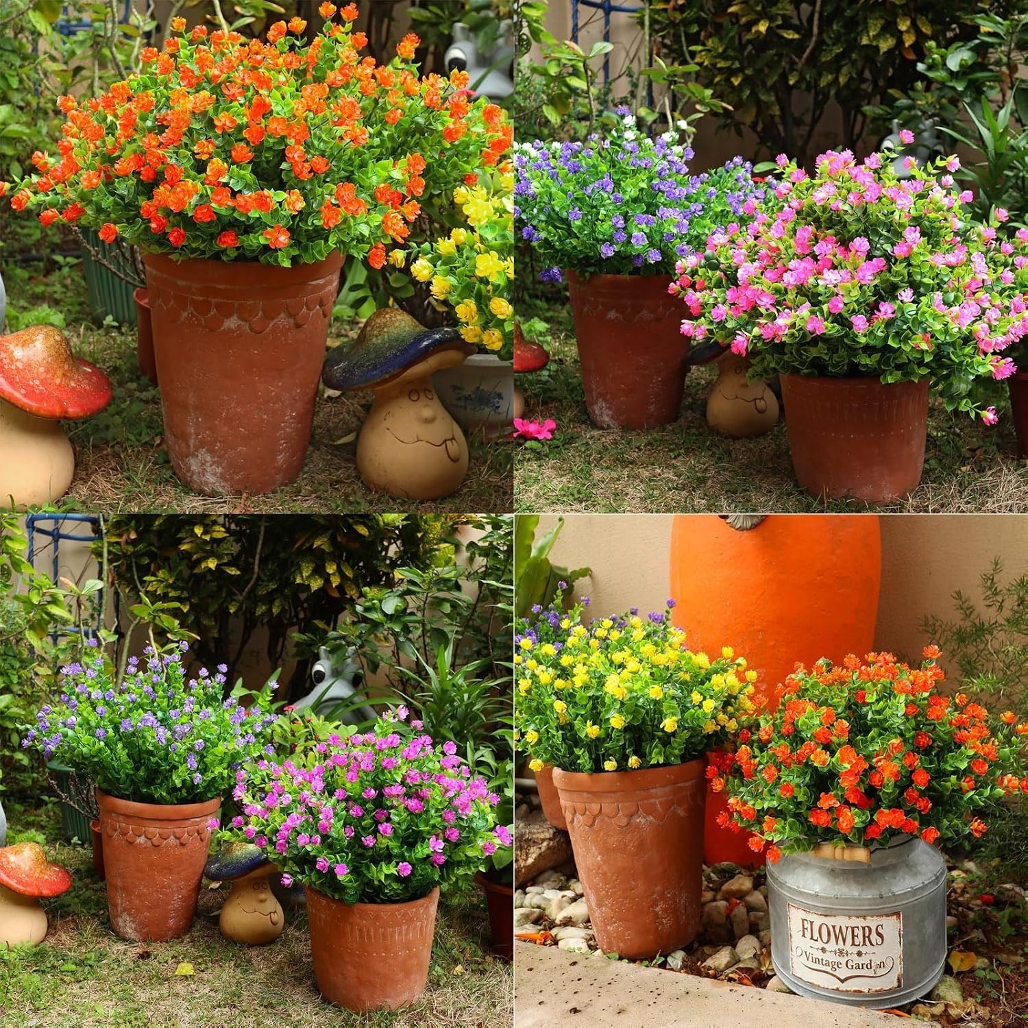 Realistic 20 Bundle Outdoor Artificial Flowers – Perfect for Home & Garden Decor