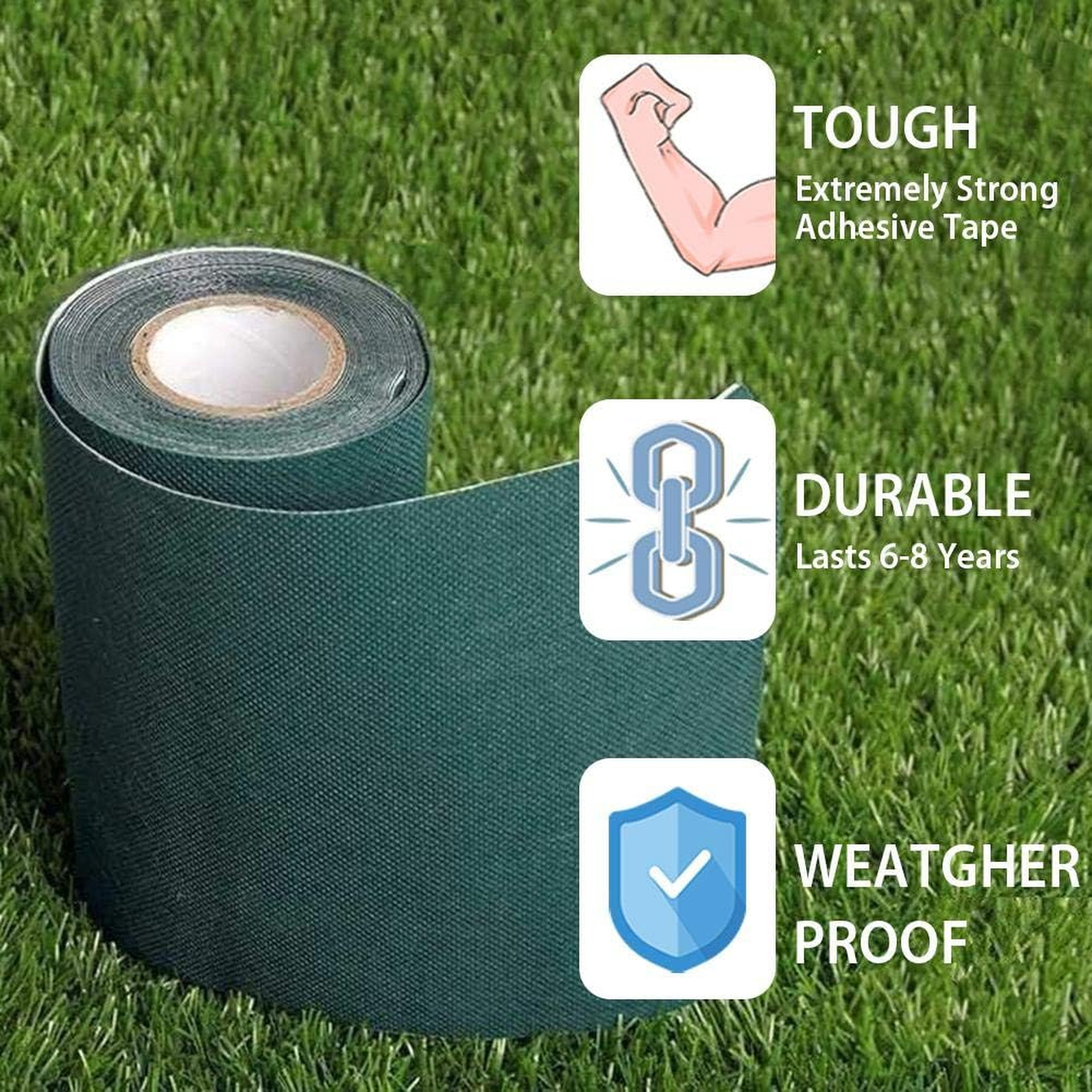 Artificial Grass Tape Self-Adhesive 6×33 Feet Seam Carpet for Lawn Jointing