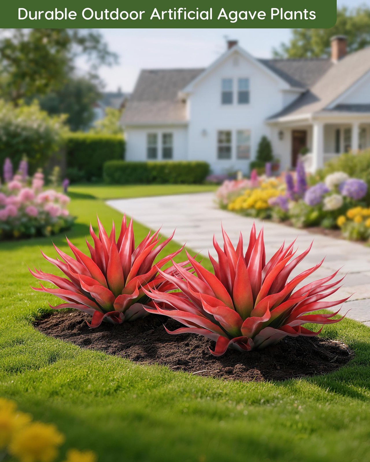 Outdoor Fake Agave Artificial Plant, Unpotted Fake Plant for Room Decor, UV R…