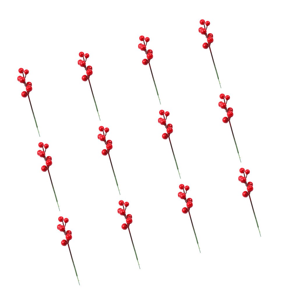 20 Pcs Creative Artificial Berries Simulation Picks Red Berry Adornments Xmas