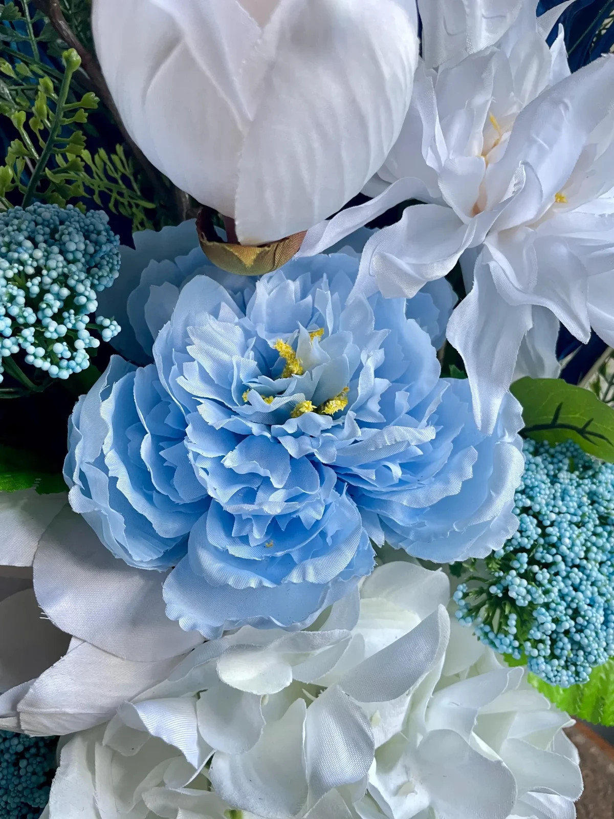 Blue & White Centerpiece Modern Home Decor Living Dining Room Bedroom Accent