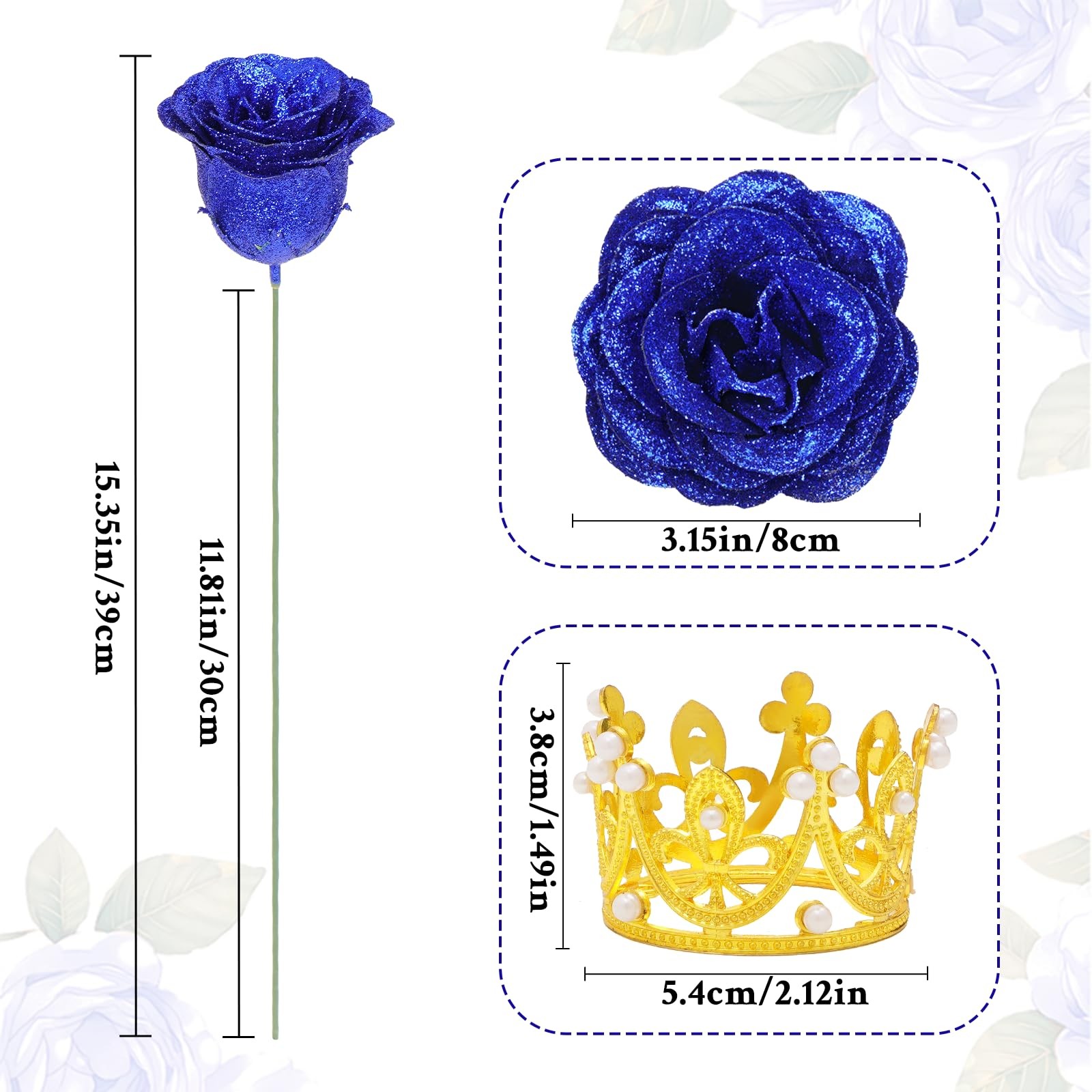 Glitter Roses Bouquet, DIY Fake Glitter Flowers Bouquet, Everlasting Shiny Ar…