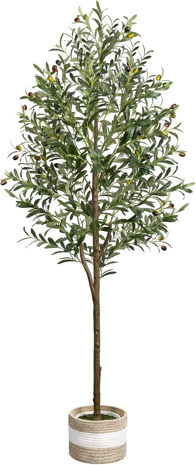 Artificial Olive Tree 5.5FT Faux Indoor Decorative Plant | Tall Trees with Pl…