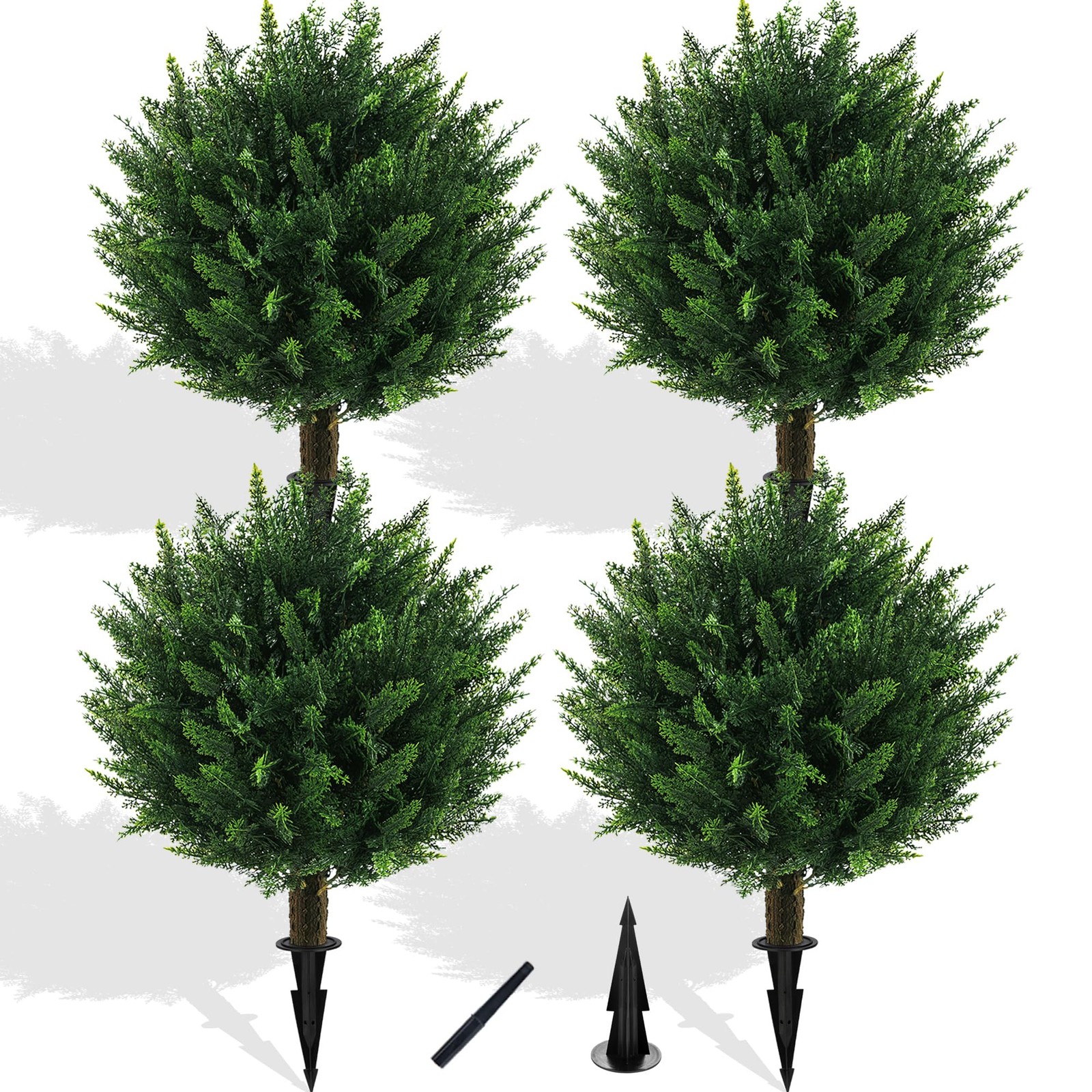 4PCS UV Resistant Fake Bushes Artificial Shrubs for Outdoors