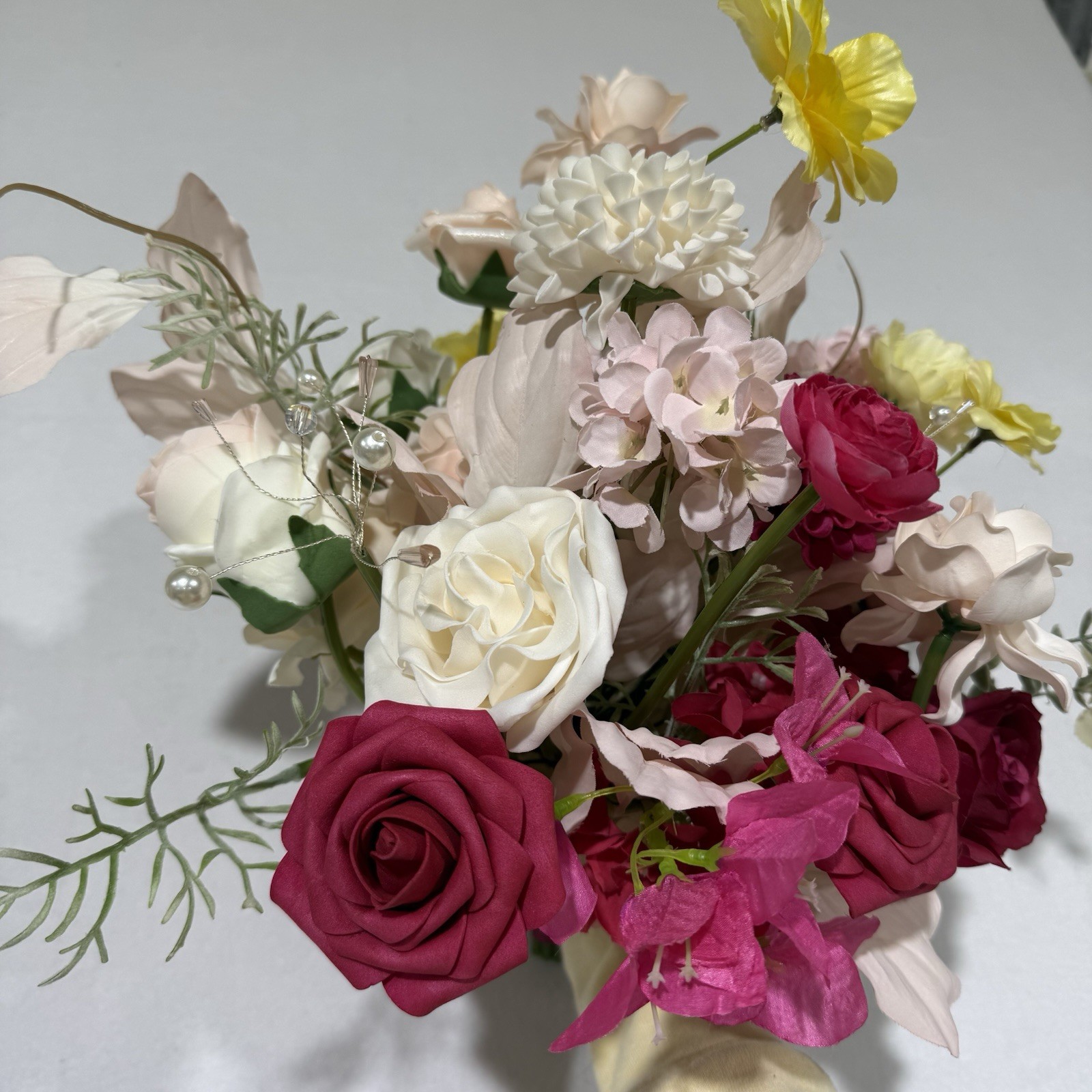 Elegant Silk Artificial Spring Flowers Wedding Bouquet Bridal Bridesmaid