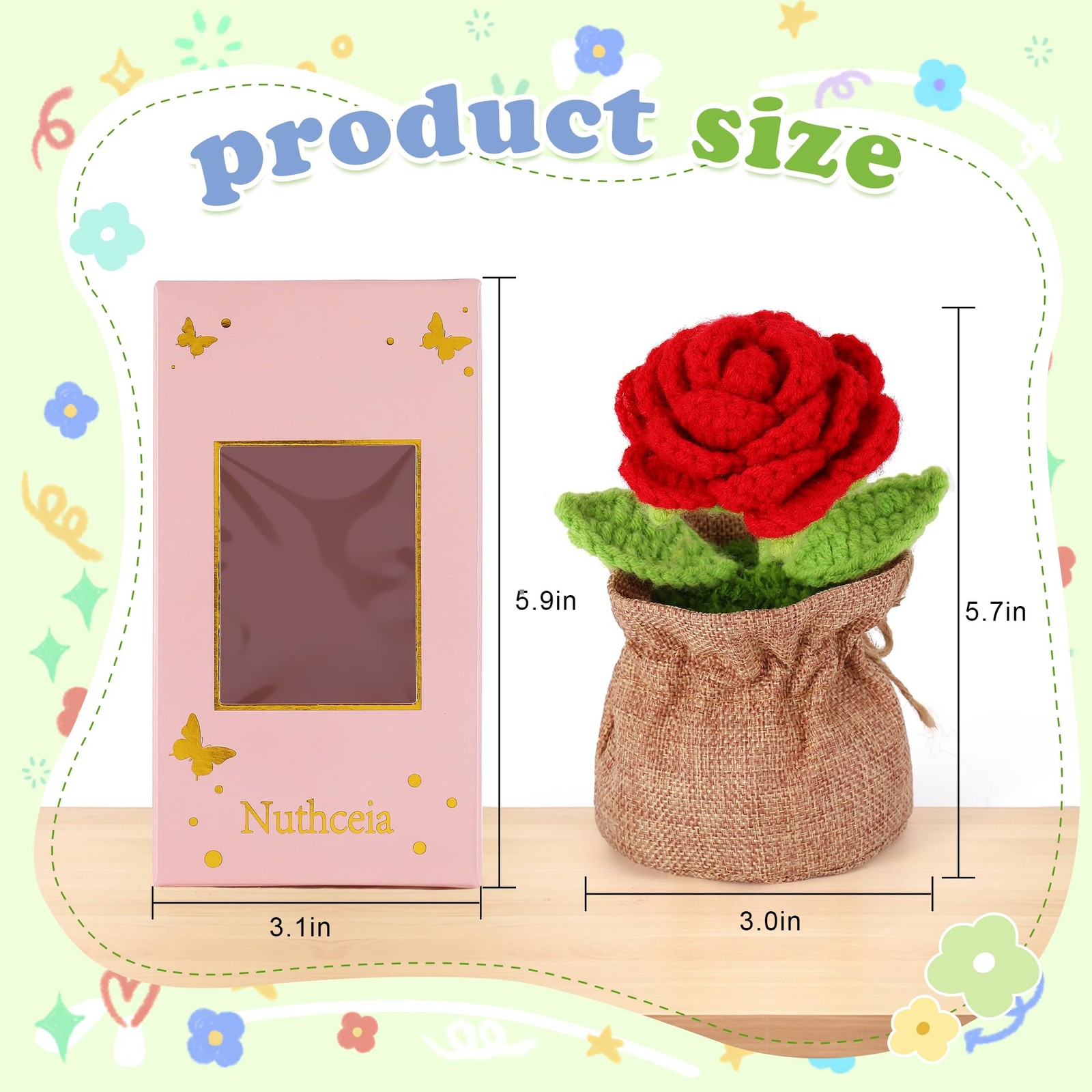 Crochet Flower Plant Empathetic Flower Gift for Women & Men,Perfect for Birthday