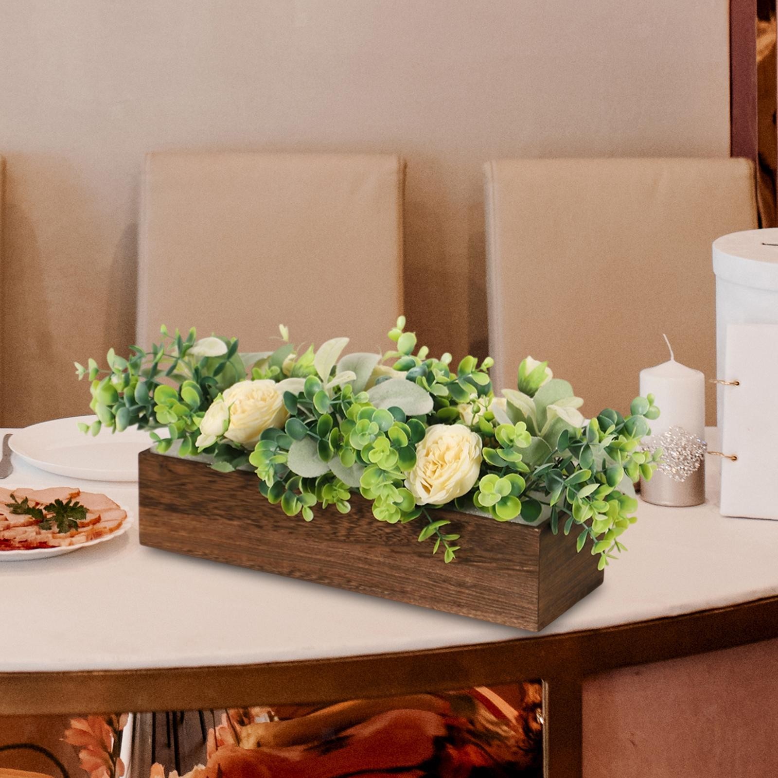 Artificial Flowers Rustic Centerpiece Table Decoration for Patio Office Home
