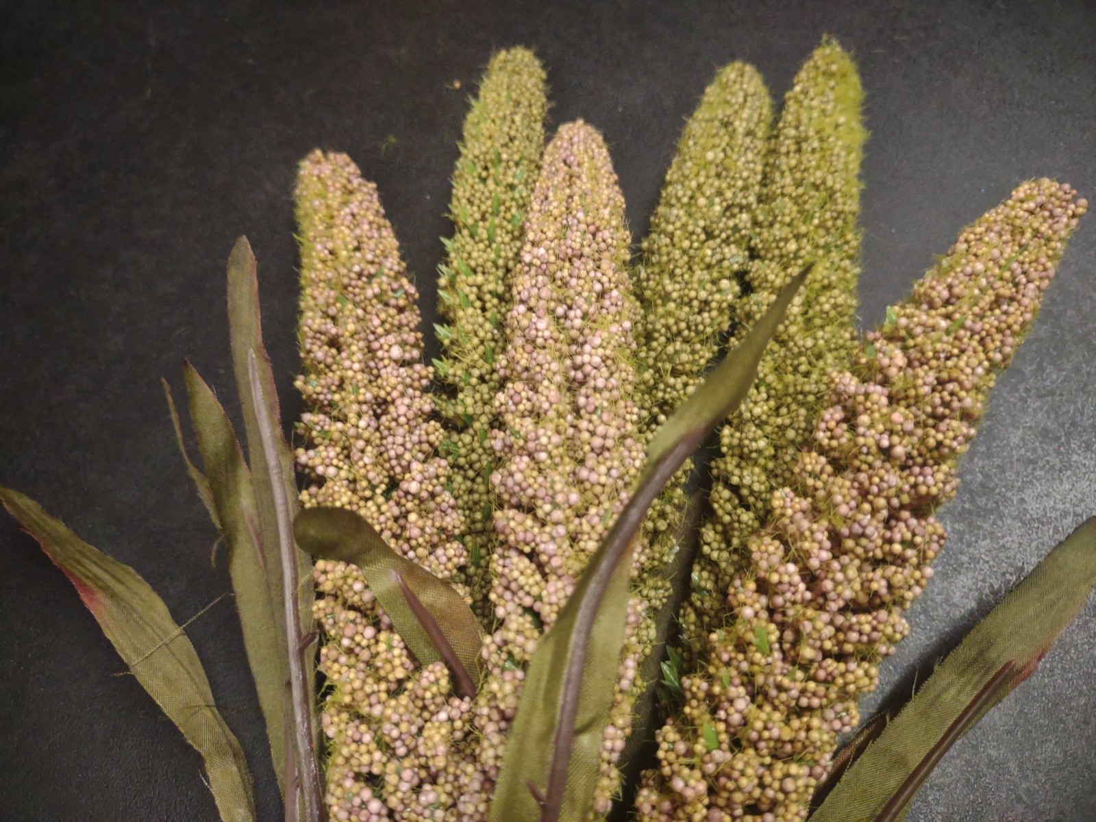 24″ Artificial Millet Seed, 6 Stems, Silk Leaves, 2-Tone Sage Green & Lavender