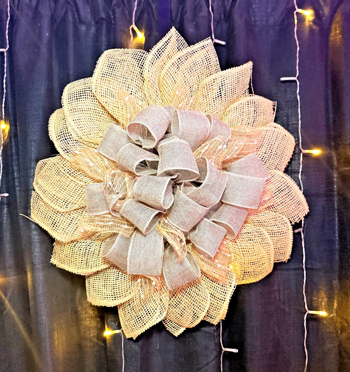 Burlap Sunflower Wreath – Summer Wreath – Handmade Door Hanger -Farmhouse Style