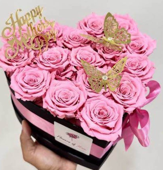 Flowers of Love Pink Rose Fresh Flower Box Arrangement for any occasion
