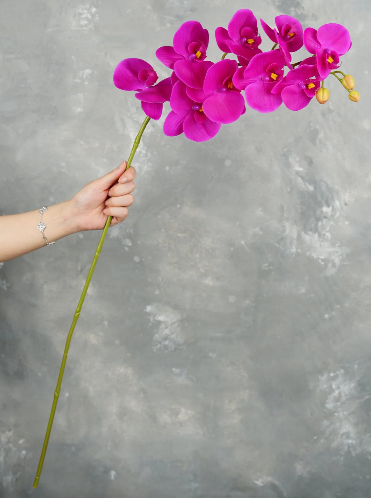 38″ Real Touch 9 Heads Orchid Stem – Magenta | Artificial Flower | Decoration
