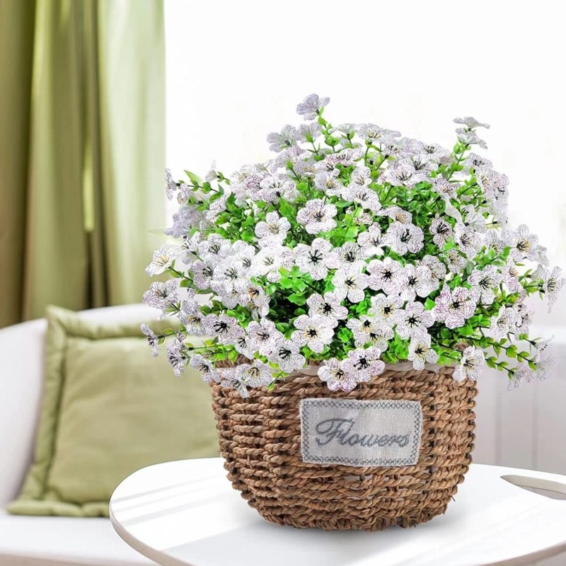 Artificial Plastic Flower Floral Arrangement for Living Room Bedroom Tabletop