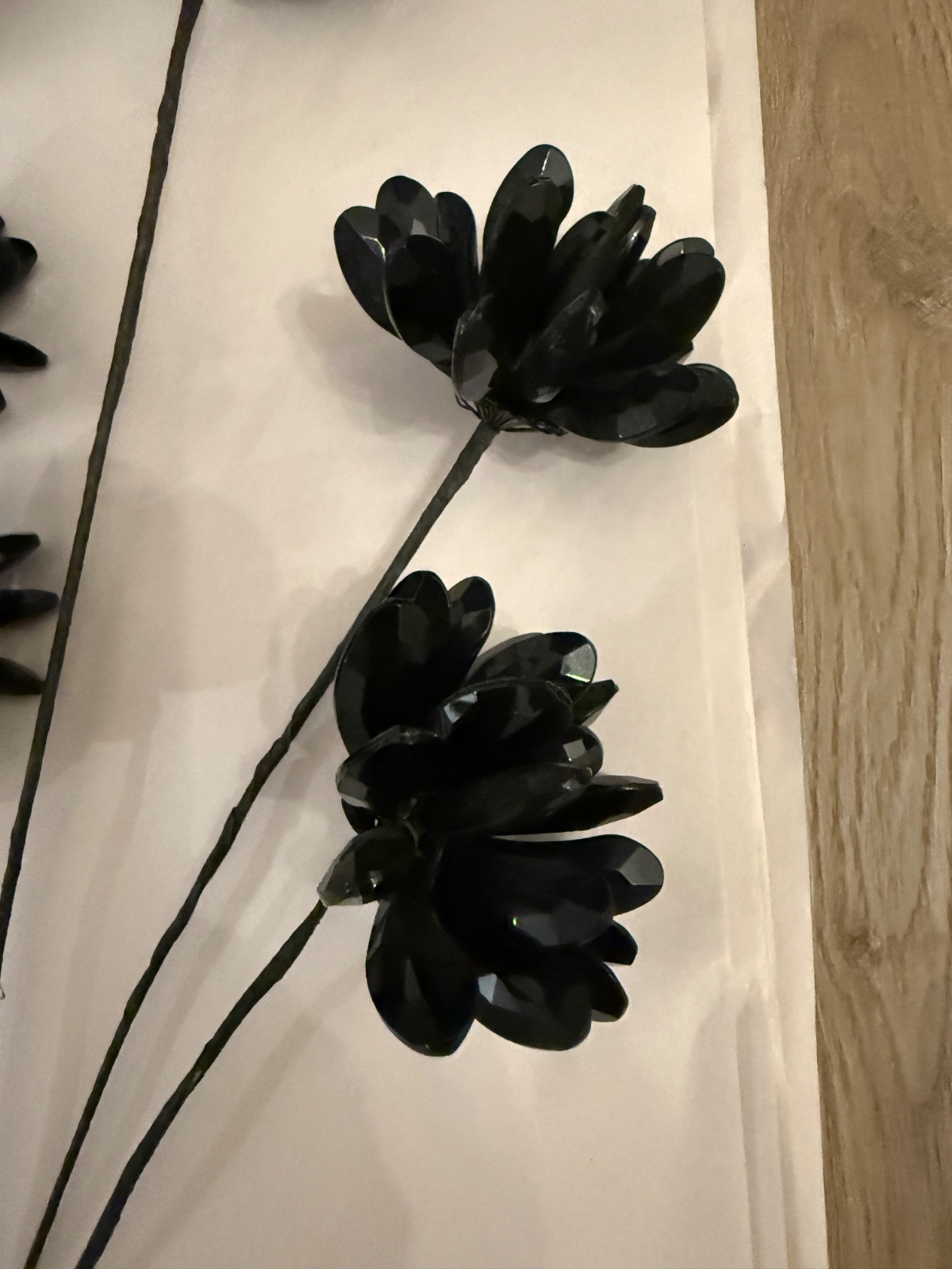 Black Daisy Beaded Flowers Long Stem