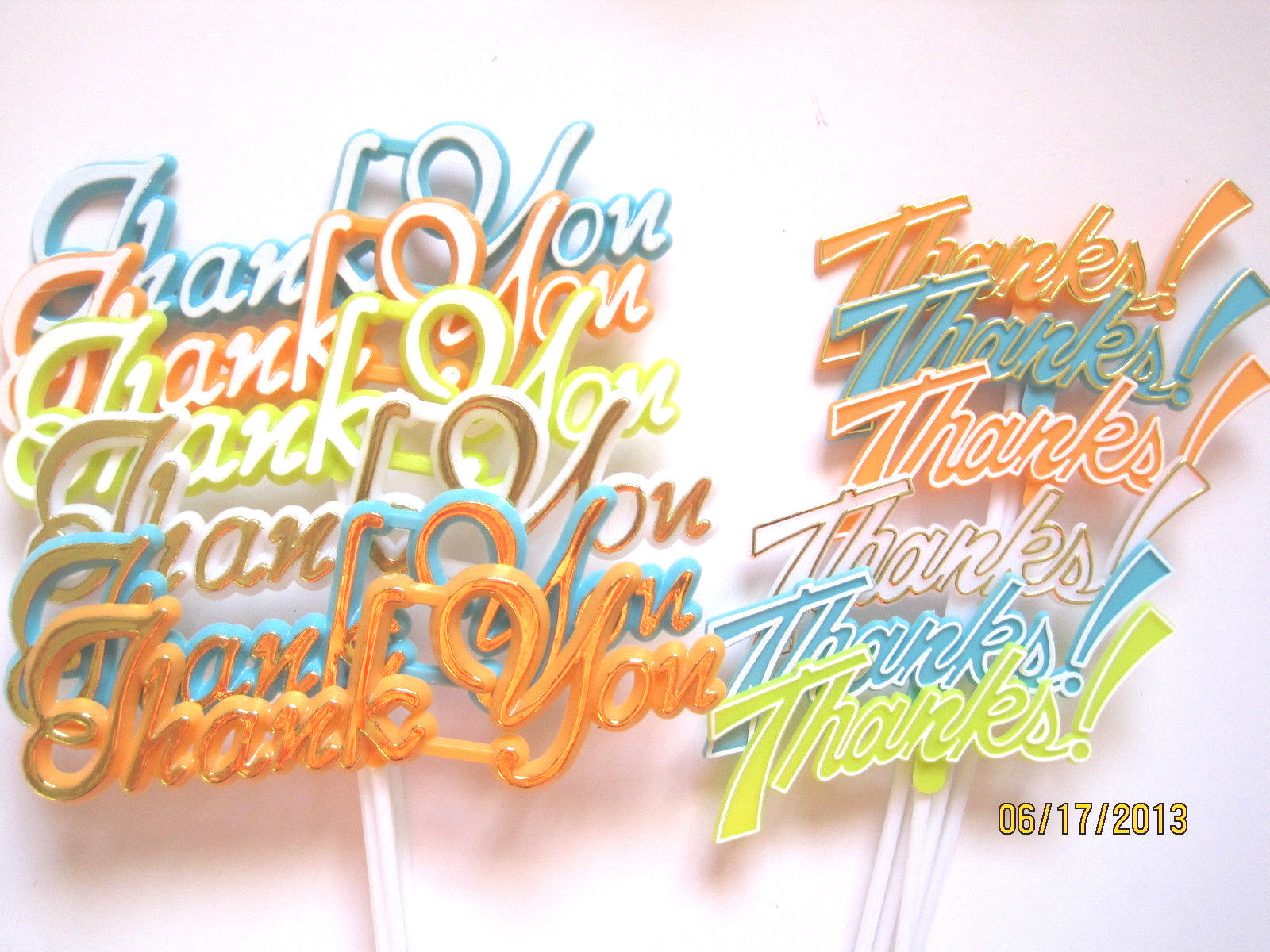 Floral Picks THANKS, THANK YOU, THANKS FOR A JOB WELL DONE, 3, 6 or 12/Pk NEW!