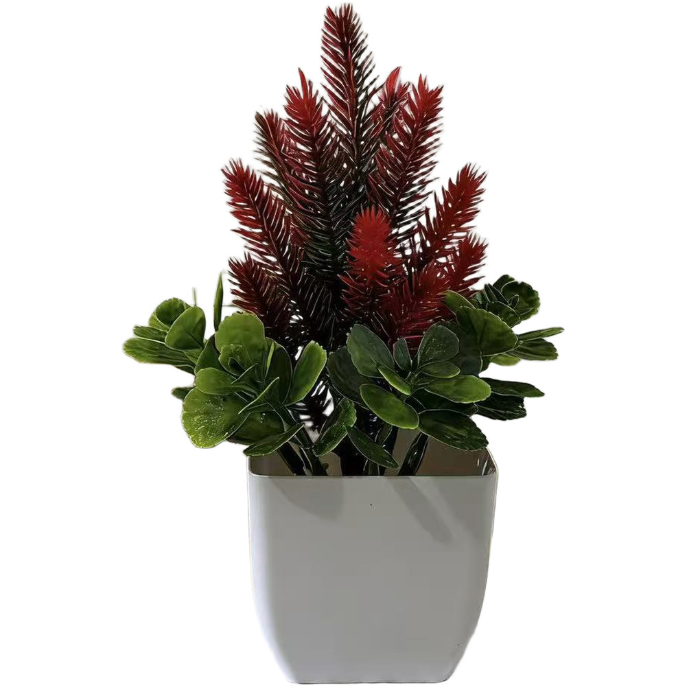 Lavender Bonsai Artificial Plant in Compact 11cm Wide Square Pot for Patio