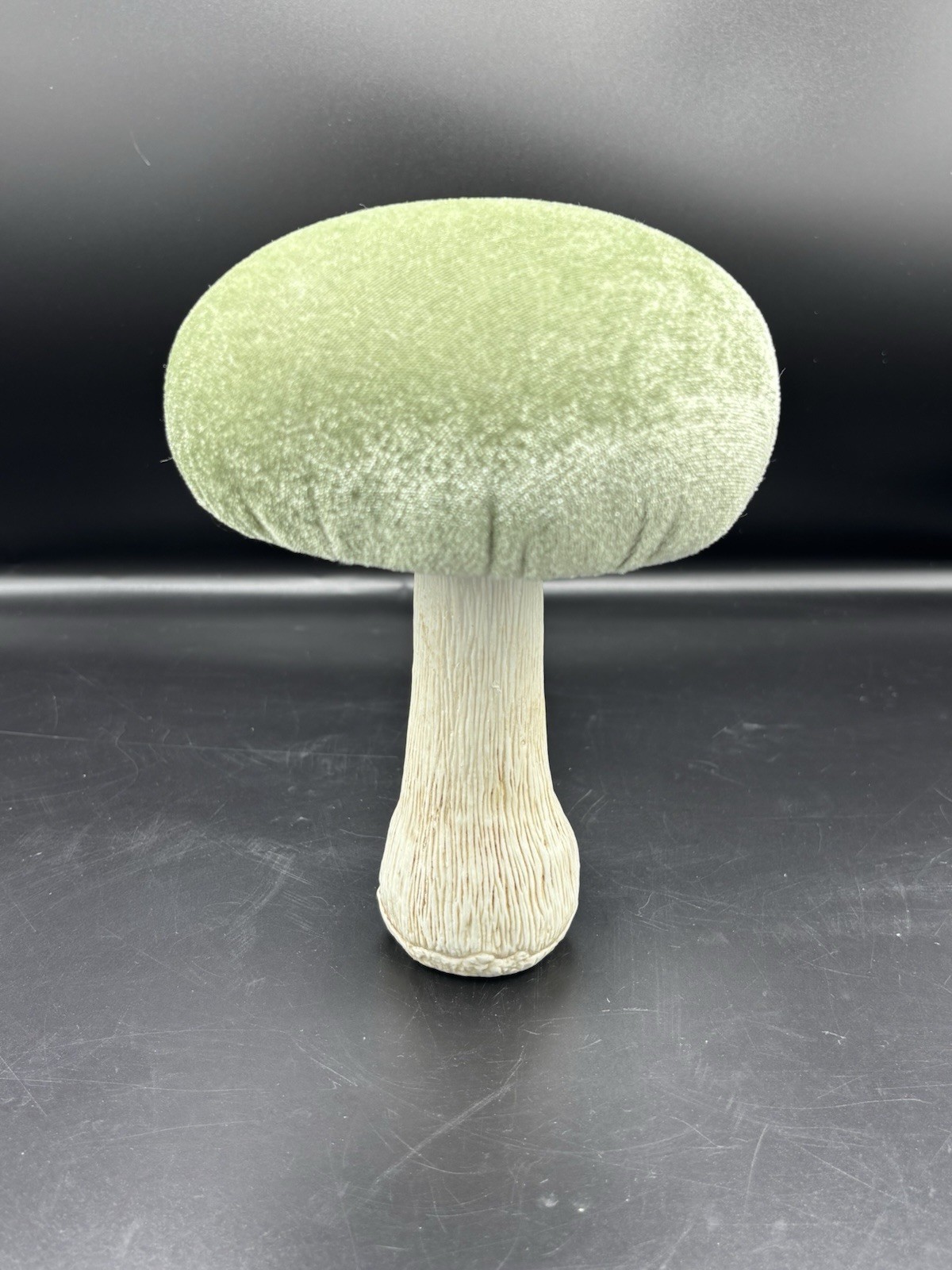 Set Of 2 Flora Bunda Soft Velvet Mushrooms Shelf Sitters Retro Tan/green Large