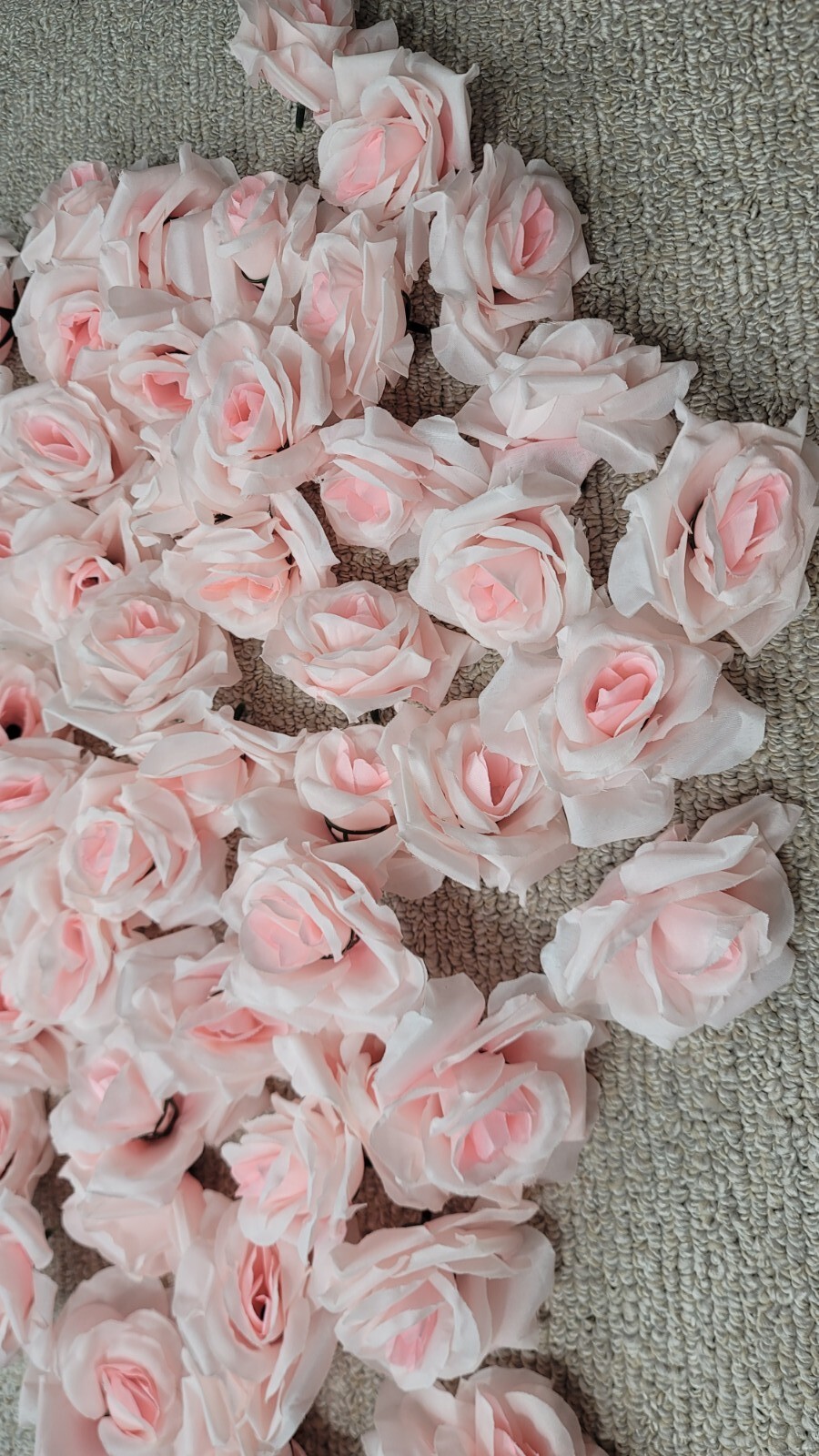 50 Pc Wreath Light Pink Rose Flowers Table Top Decor Wedding Decoration Tops NEW