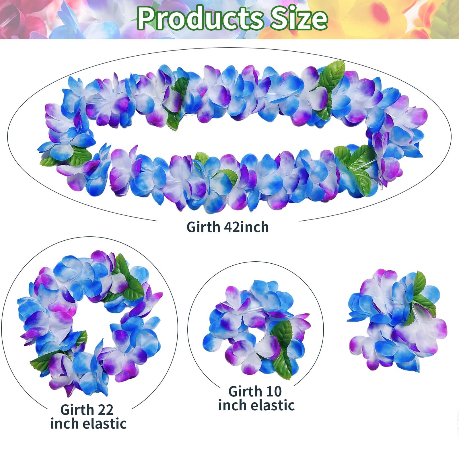 12 Counts Hawaiian Leis, Tropical Flower Lei Necklaces for Luau Party Supplie…