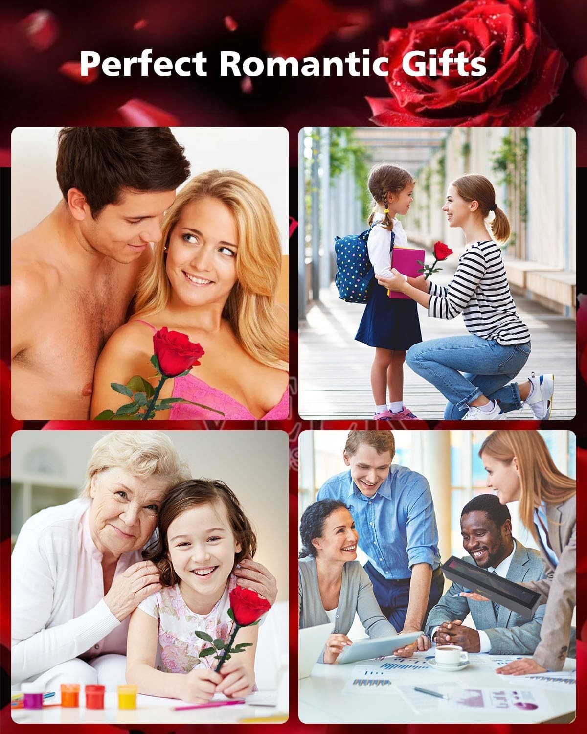 Preserved Red Rose Gift for Women Mom Wife Grandma Birthday Anniversary
