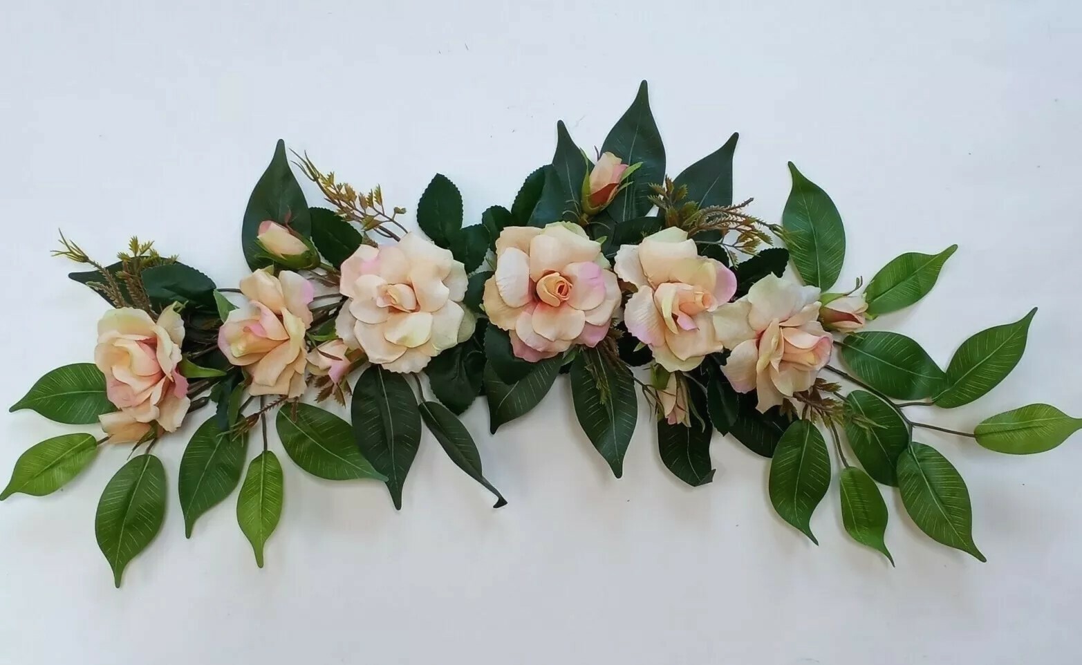 Yellow Rose 27″ Swag Silk Flower (Ready to Display) Wall Door Arch Decor BP2227