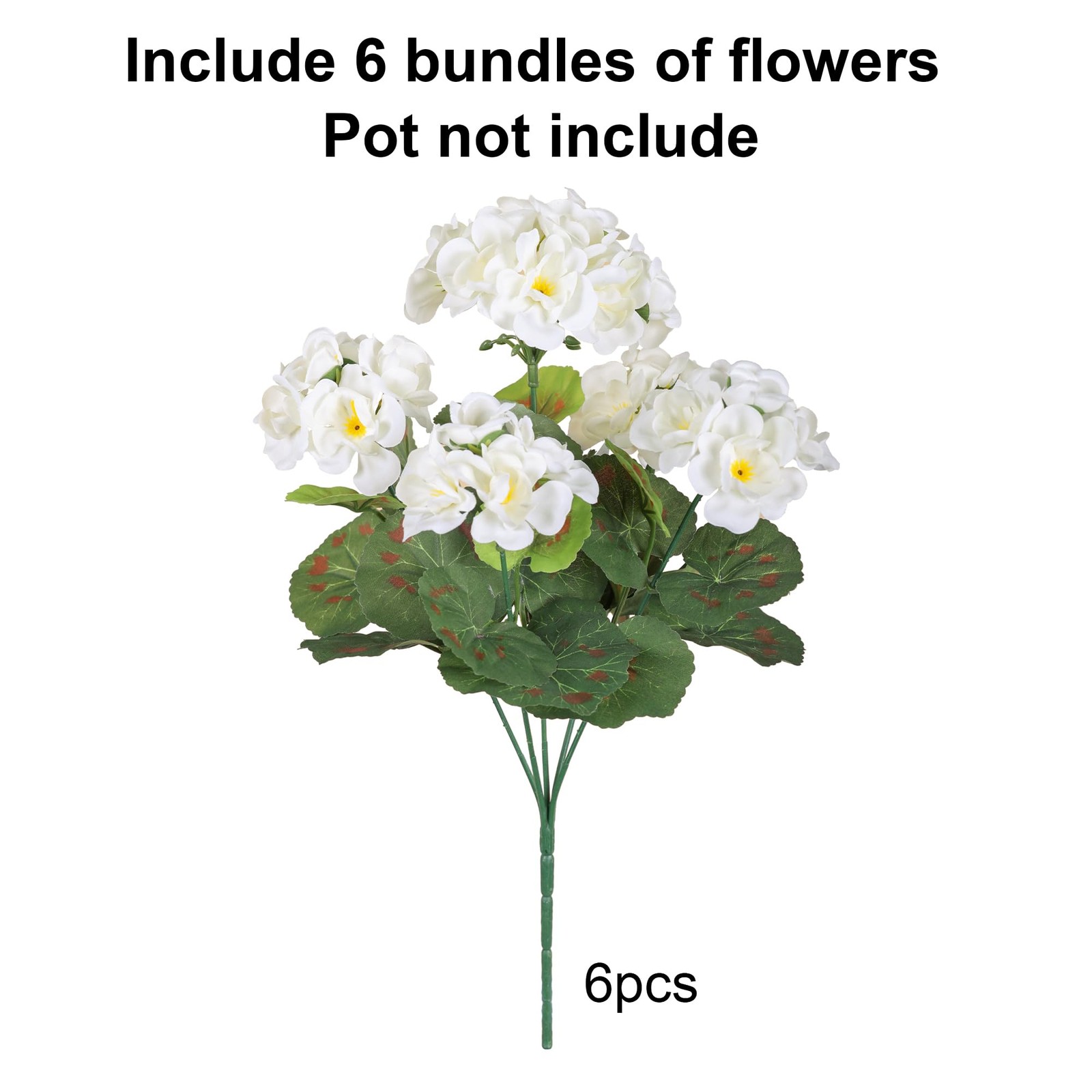 Best Artificial Geranium Fake Flowers for Outdoors Decoration, 6 Bundles Silk