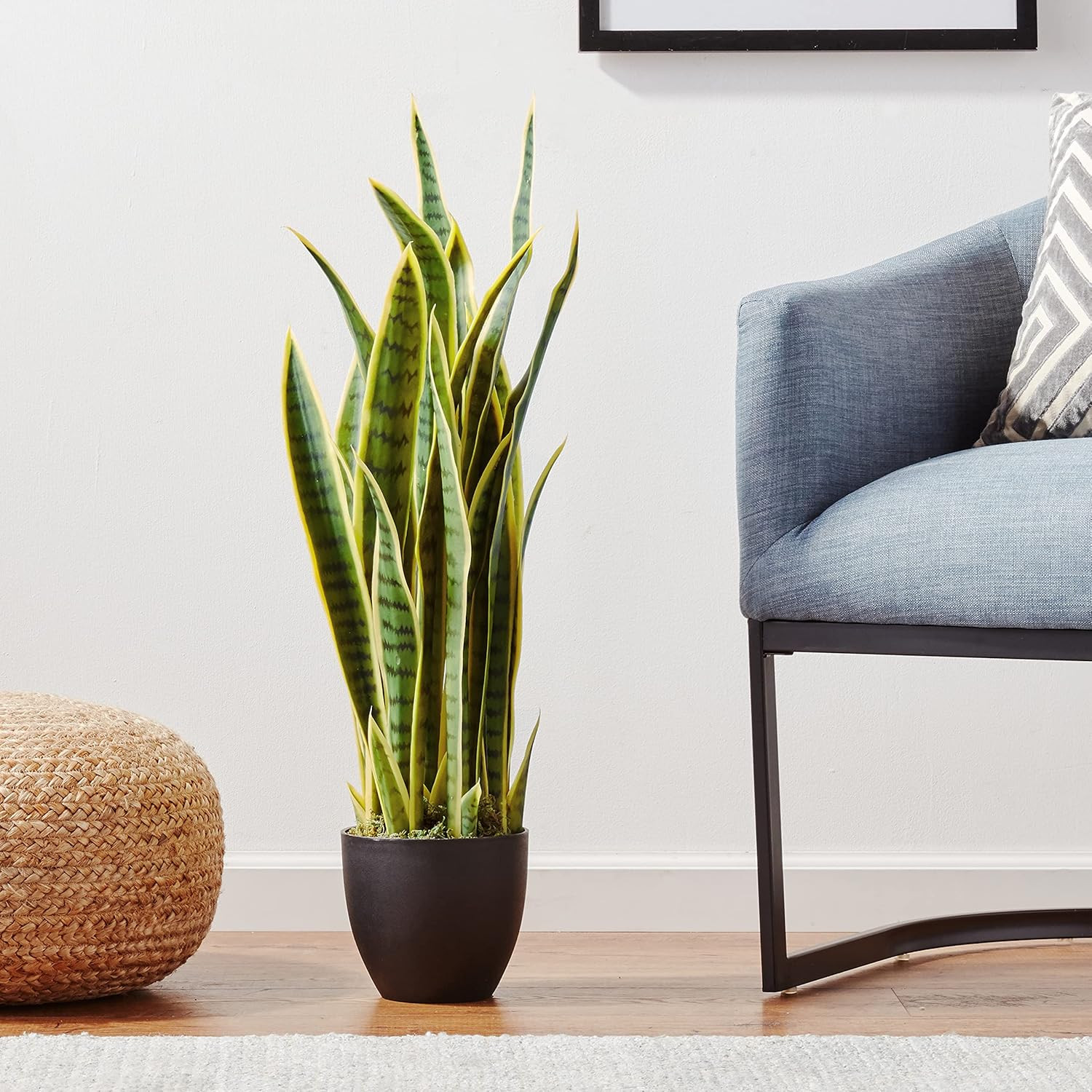 33″ Sansevieria Artificial Silk Plant – Lifelike Green Decor for Home & Office