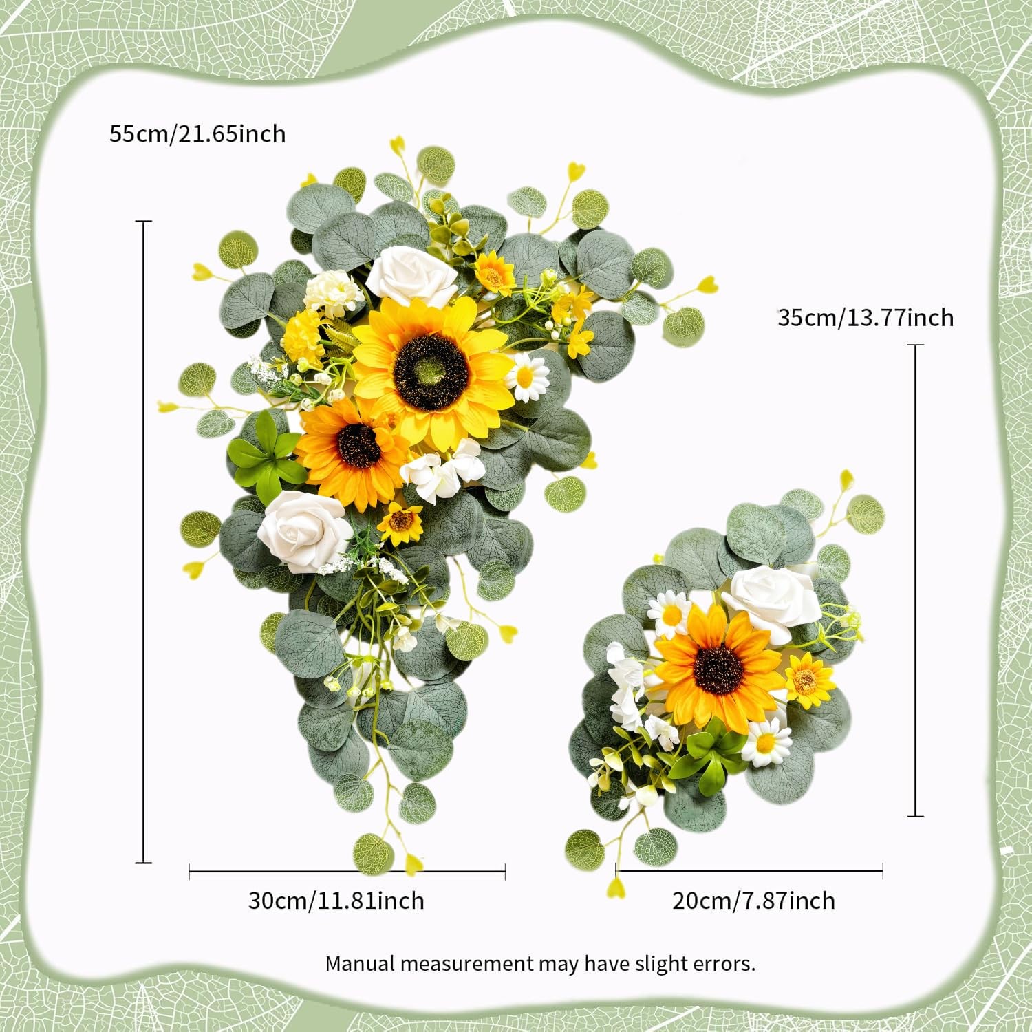 Odouzy Artificial Wedding Arch Flowers for Wedding Sign,Set of 2 for Welcome …
